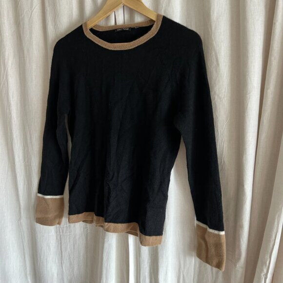 Vintage Anne Klein 100% Cashmere Crew Neck Sweater Black - Picture 4 of 9